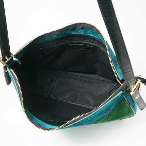 Roberta＜訳アリ＞騙し絵　モケット生地トートバッグ（青緑系）