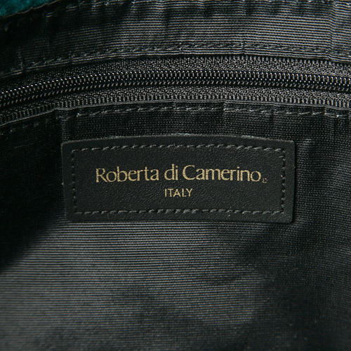 Roberta＜訳アリ＞騙し絵　モケット生地トートバッグ（青緑系）