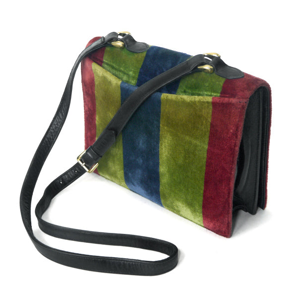 Roberta　モケット素材スクエアショルダー（赤/緑/青）