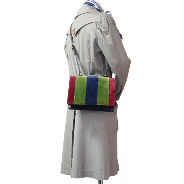 Roberta　モケット素材スクエアショルダー（赤/緑/青）