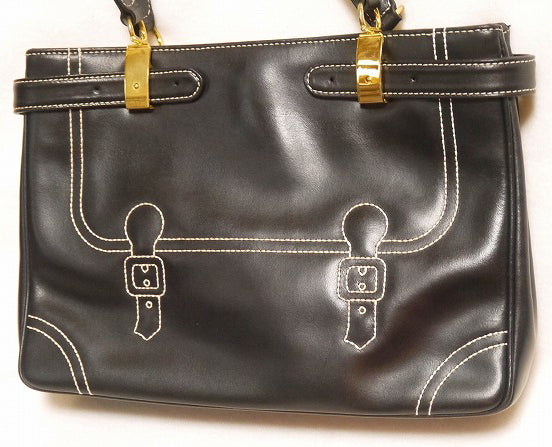 Roberta　騙し絵トートバッグ(革・黒)