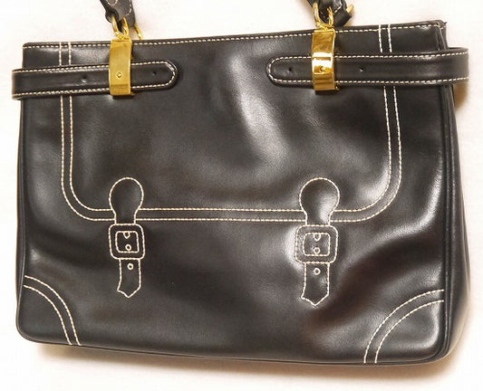 Roberta　騙し絵トートバッグ(革・黒)