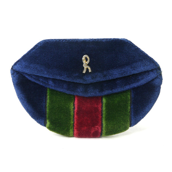 Roberta　モケット２つ折れ財布＆ポーチセット（緑・紺・赤）