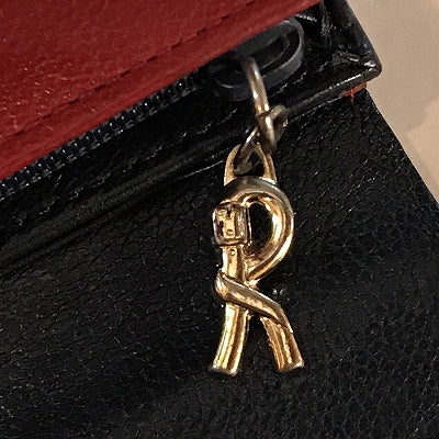 Roberta　総皮２つ折れ財布（赤×紺）