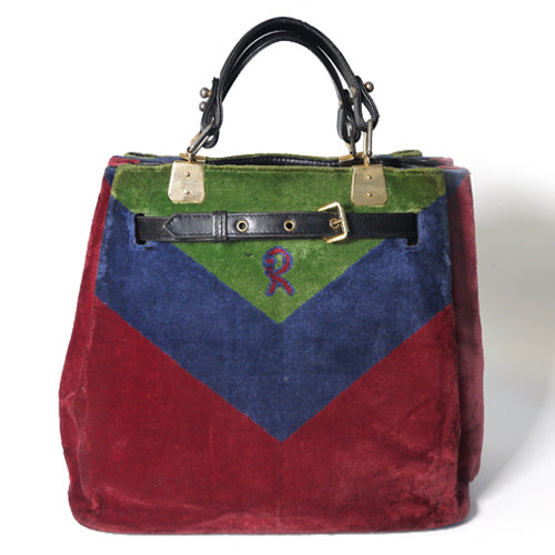 Roberta　モケットトートバッグ（赤・青・緑）