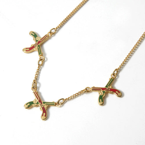 Roberta　緑・赤　ピストルネックレス