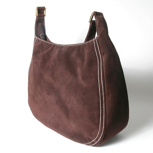 Roberta　騙し絵　スエード　茶ショルダー