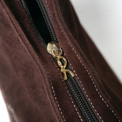 Roberta　騙し絵　スエード　茶ショルダー