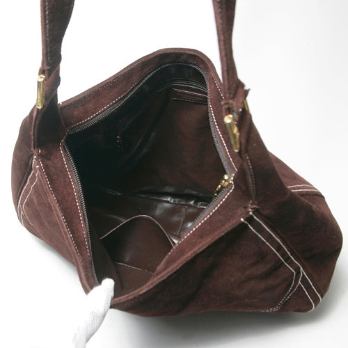 Roberta　騙し絵　スエード　茶ショルダー