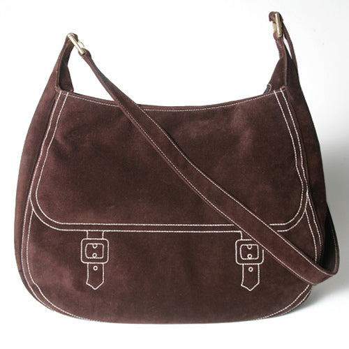 Roberta　騙し絵　スエード　茶ショルダー