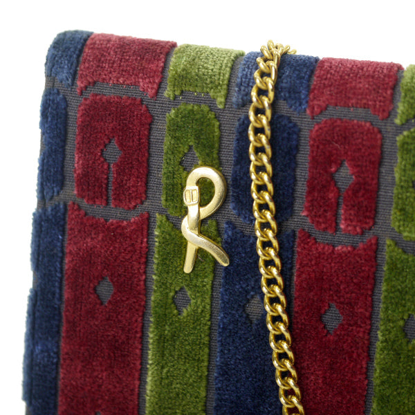 Old Roberta　メリディアーナ モケットバッグ（紺×赤×緑）