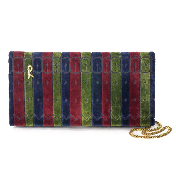 Old Roberta　メリディアーナ モケットバッグ（紺×赤×緑）