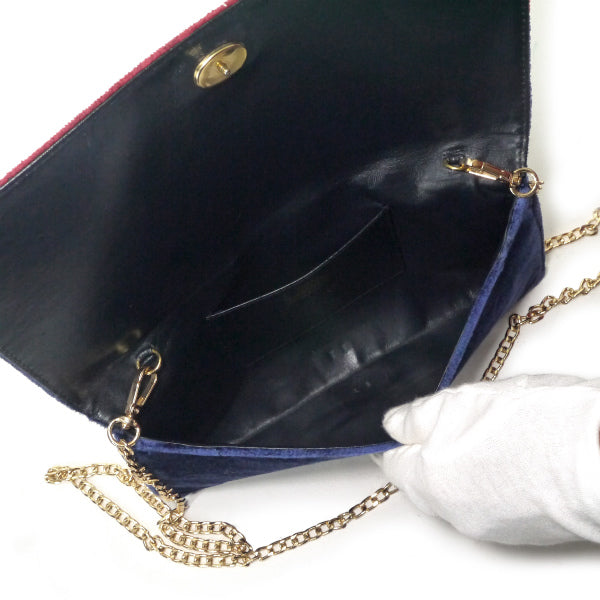 Old Roberta　メリディアーナ モケットバッグ（紺×赤×緑）