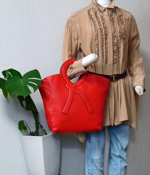Roberta　アールハンドル　マザーズバッグ＜赤＞