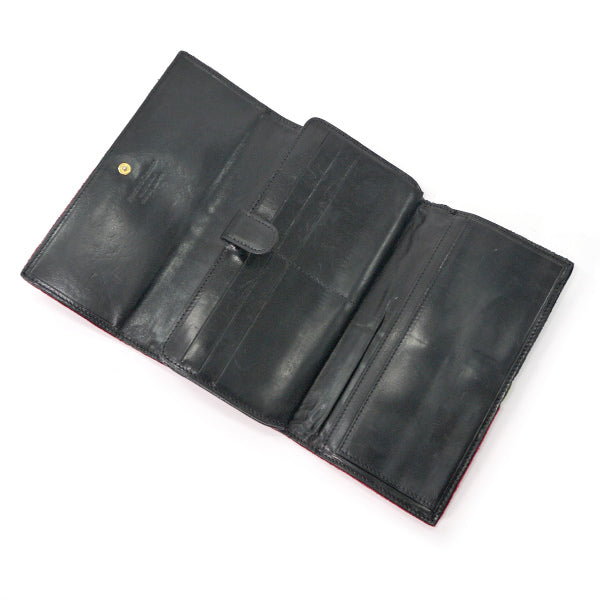 Roberta ベルト柄モケット長財布（赤/紺/緑）