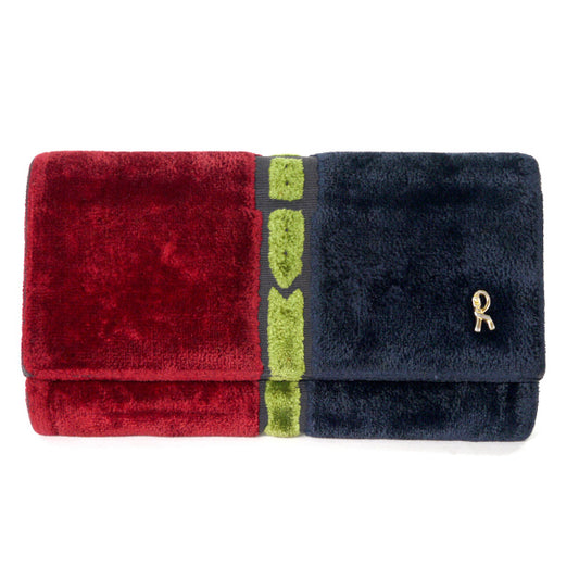 Roberta ベルト柄モケット長財布（赤/紺/緑）