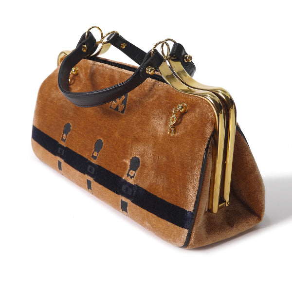 Roberta　だまし絵カラベラ ハンドバッグ(モケット/明茶 )