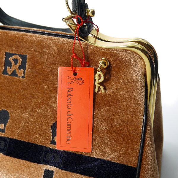 Roberta　だまし絵カラベラ ハンドバッグ(モケット/明茶 )