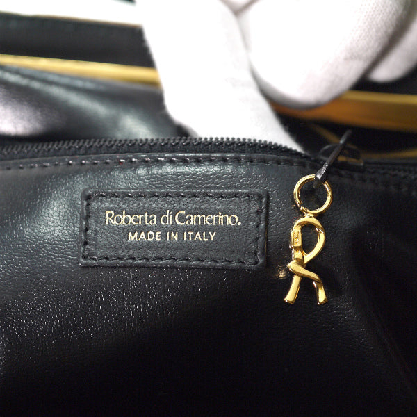 Roberta　だまし絵カラベラ ハンドバッグ(モケット/明茶 )