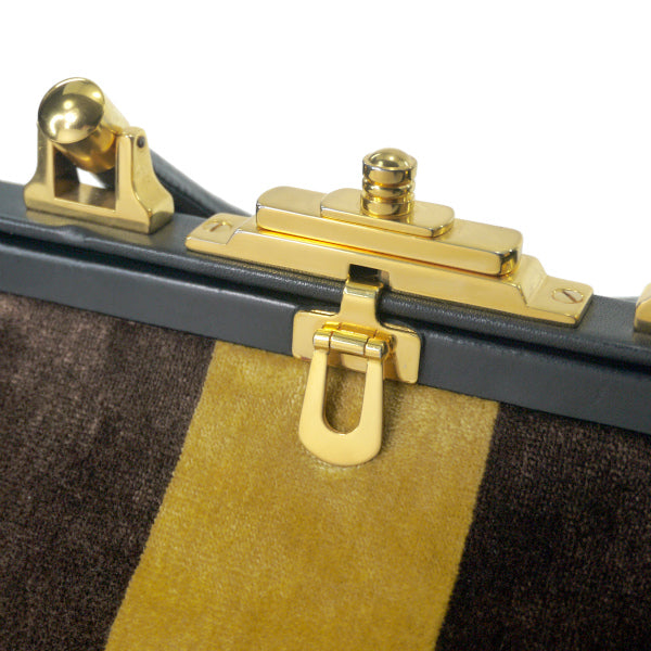 ロベルタ　カラベラ ハンドバッグ(モケット/マスタード茶 )