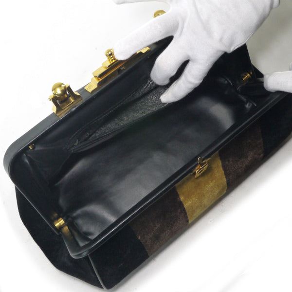 ロベルタ　カラベラ ハンドバッグ(モケット/マスタード茶 )