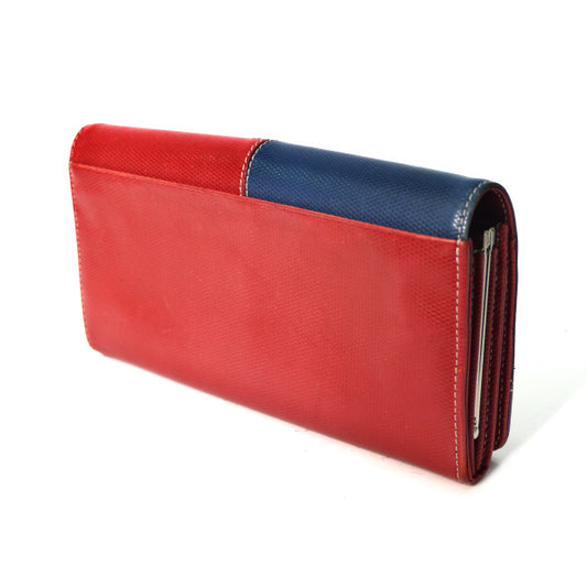 Roberta　マルチカラーがま口長財布（赤×青×緑×紫）