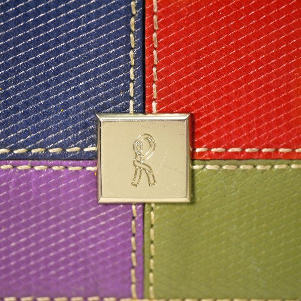 Roberta　マルチカラーがま口長財布（赤×青×緑×紫）