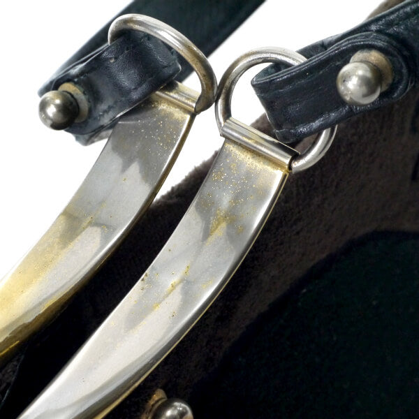 Roberta　ウェーブライン柄カラベラ ハンドバッグ（黒・茶）