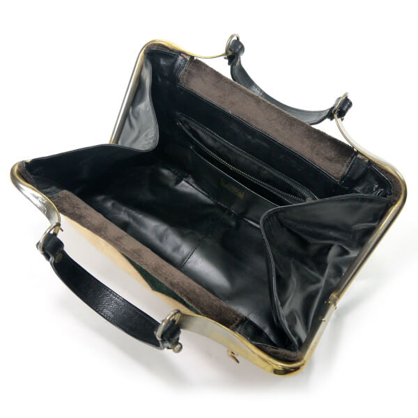 Roberta　ウェーブライン柄カラベラ ハンドバッグ（黒・茶）