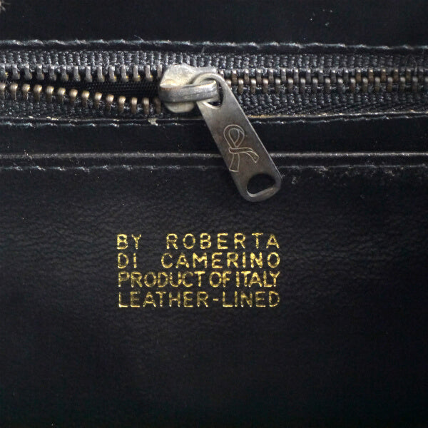 Roberta　ウェーブライン柄カラベラ ハンドバッグ（黒・茶）