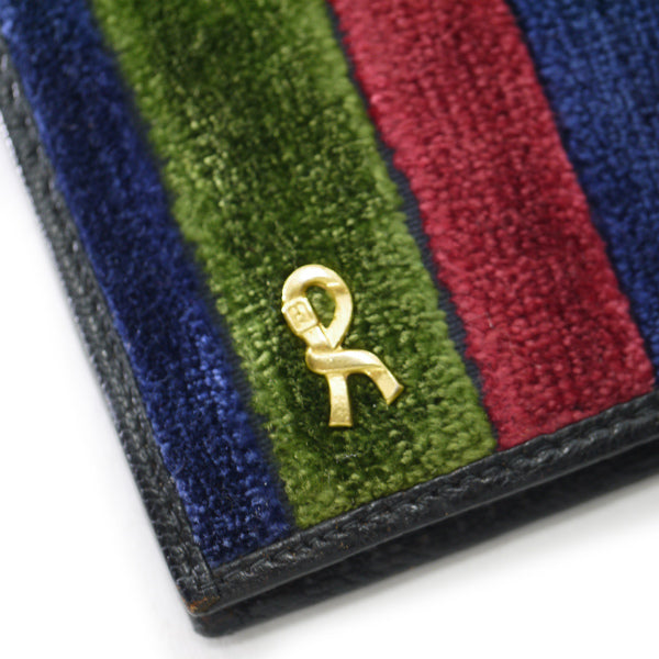 Roberta　モケット トリコロール長財布（緑・紺・赤）