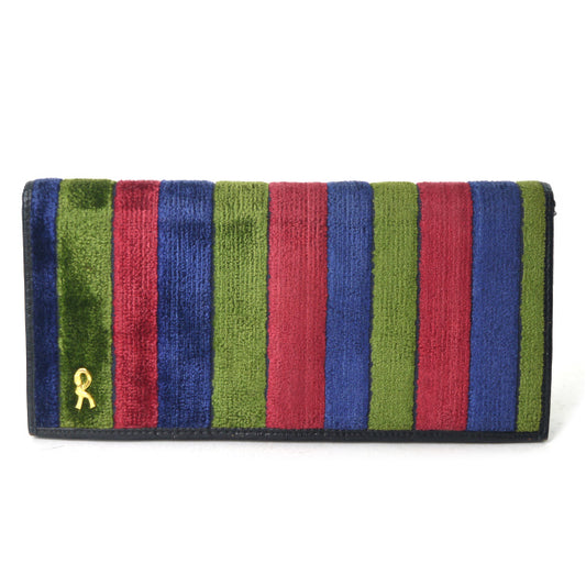 Roberta　モケット トリコロール長財布（緑・紺・赤）