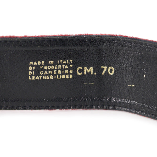 Roberta　Rバックル 　モケットベルト（赤/青/緑)