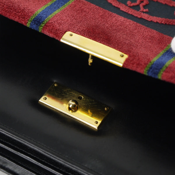 Roberta　モケット素材2WAYチェーンショルダー（赤系）