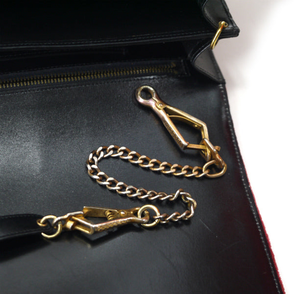 Roberta　モケット素材2WAYチェーンショルダー（赤系）