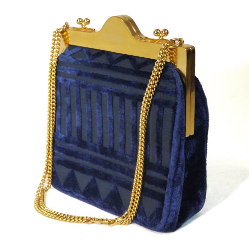 Roberta　モケットチェーンバッグ（青）