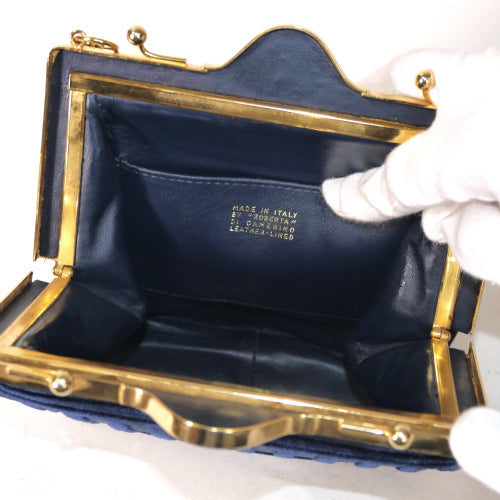 Roberta　モケットチェーンバッグ（青）