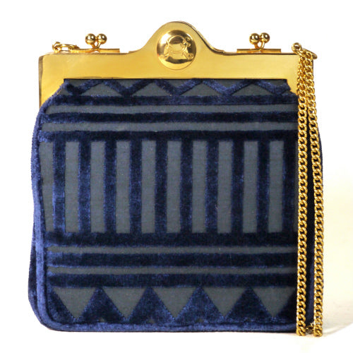 Roberta　モケットチェーンバッグ（青）