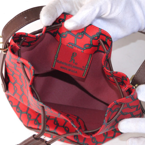 Roberta ベルト柄ミニ巾着ショルダー（赤）