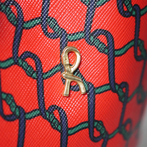 Roberta ベルト柄ミニ巾着ショルダー（赤）