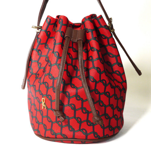 Roberta ベルト柄ミニ巾着ショルダー（赤）