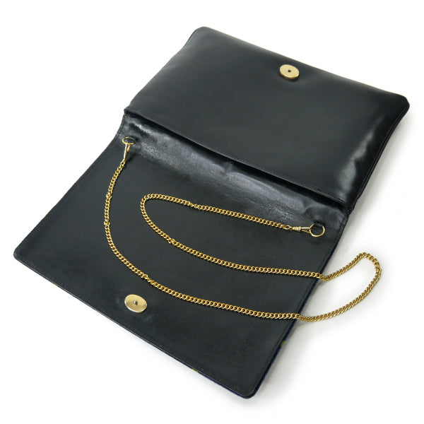 Roberta　モケット素材だまし絵2WAYチェーンバッグ（青系）