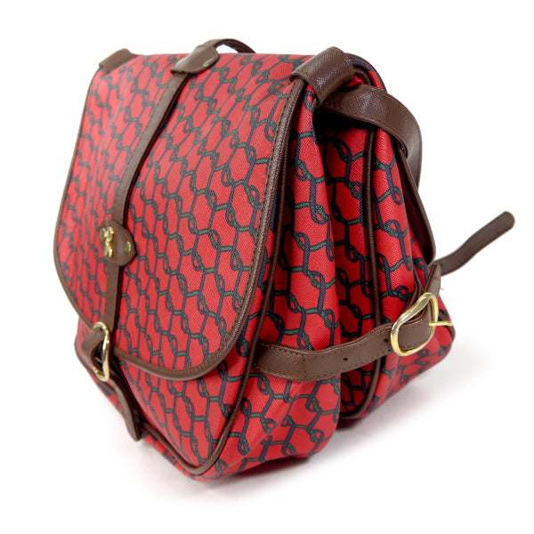 Roberta　ベルト鎖柄Wバッグ（赤）