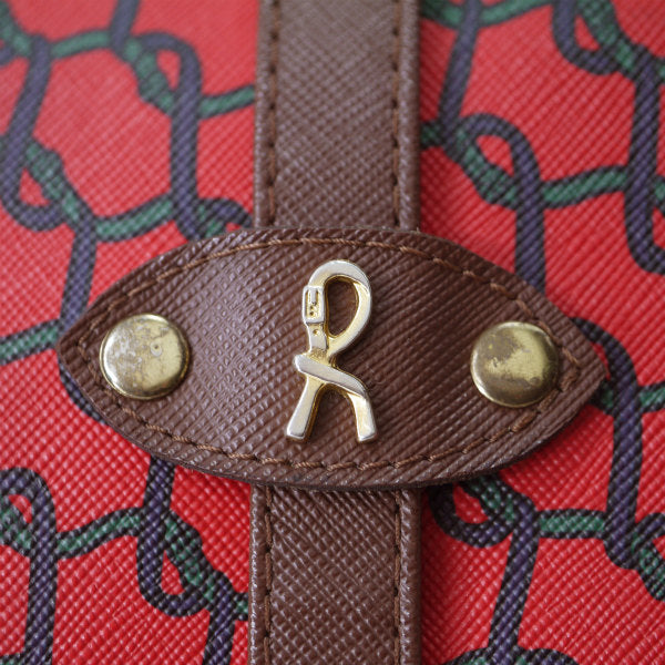 Roberta　ベルト鎖柄Wバッグ（赤）