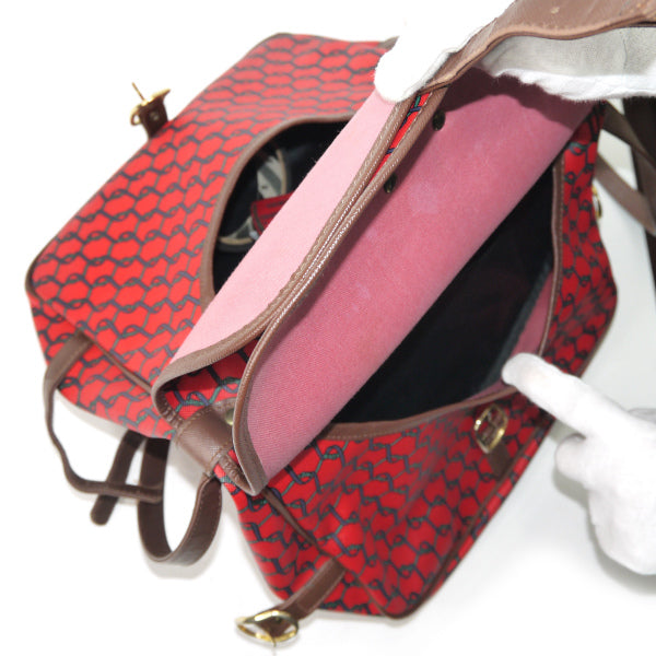 Roberta　ベルト鎖柄Wバッグ（赤）