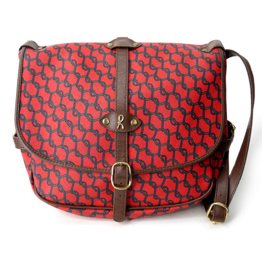 Roberta　ベルト鎖柄Wバッグ（赤）