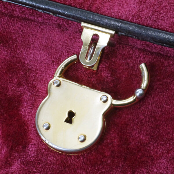 Roberta　南京錠ロックモケット素材2WAYハンドバッグ（赤系）