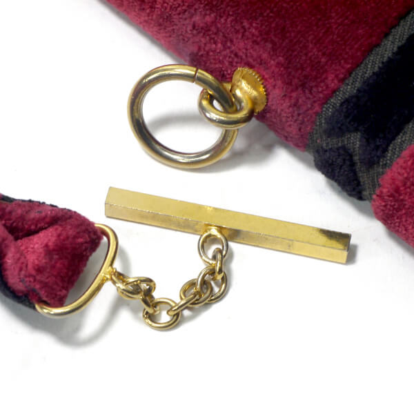 Roberta　南京錠ロックモケット素材2WAYハンドバッグ（赤系）