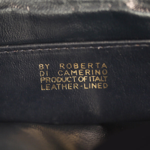 Old Roberta　メリディアーナ モケットバッグ（紺×赤）