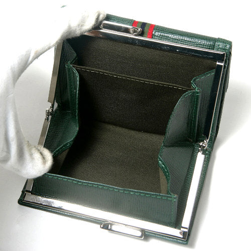 Roberta　総皮がま口財布（緑）